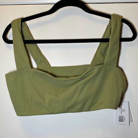 NWT WEWOREWHAT Bandeau Bra Top Sage Green Women’s Size Large - Picture 1 of 5